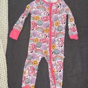 Caden Lane Pink and Yellow Patterned Kids Footie